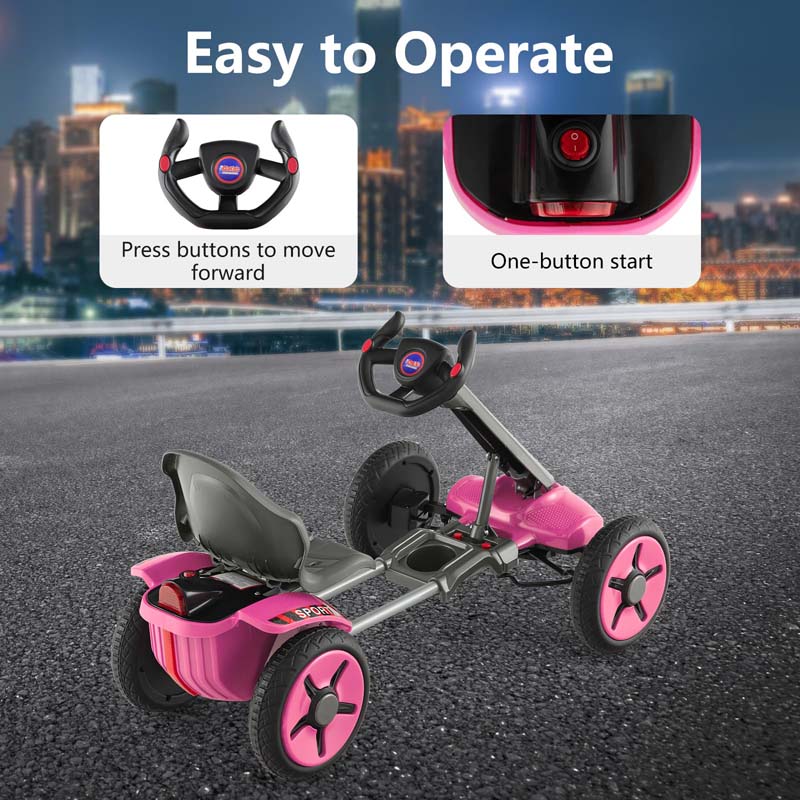 Eletriclife 12V Folding Kids Go Kart with Adjustable Seat