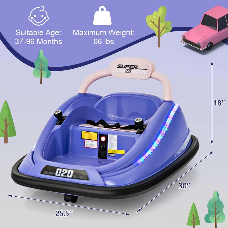 Eletriclife 12V Kids Bumper Car with 360 Degree Spin Rotation