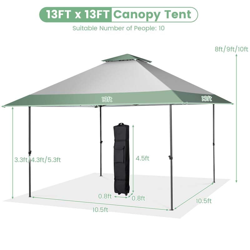 Eletriclife 13 x 13 Feet Pop-Up Patio Canopy Tent with Shelter and Wheeled Bag