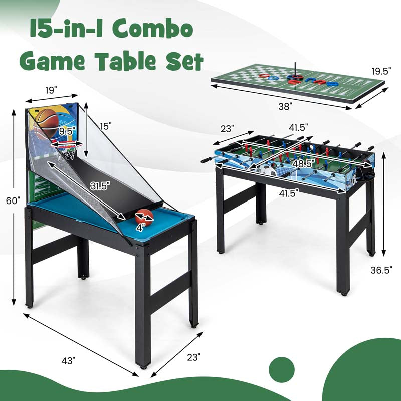 Eletriclife 14-in-1 Combo Game Table Set Multi Game Table with Foosball