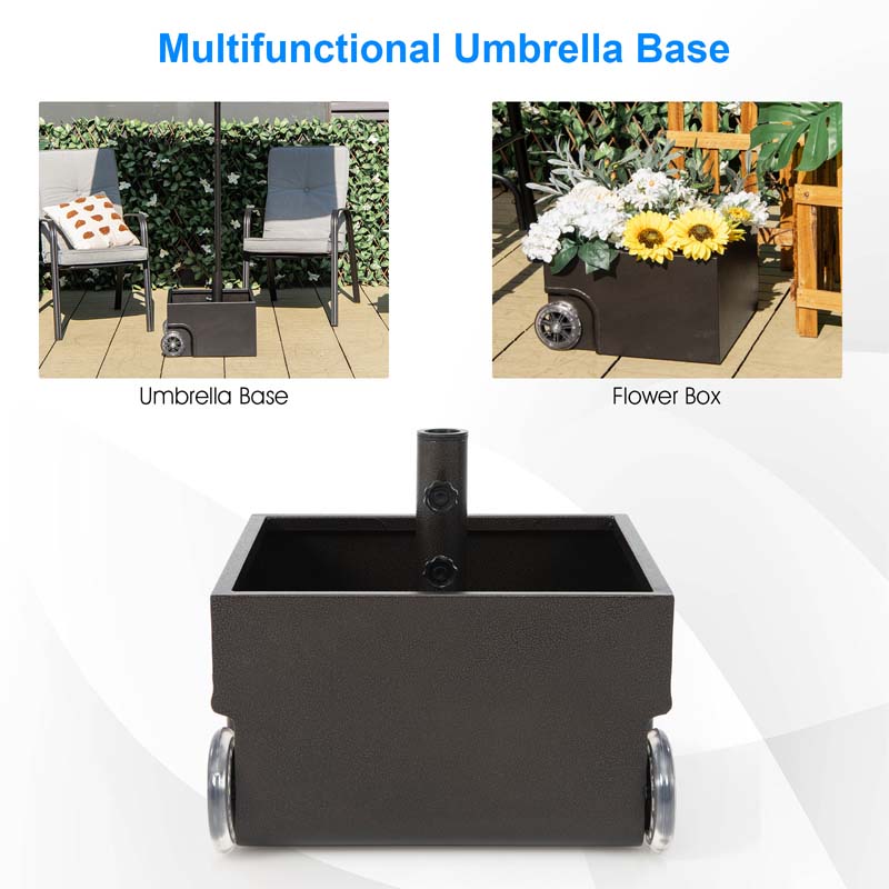 Eletriclife 150 Pounds Patio Umbrella Base Stand Wheels Planter Outdoor