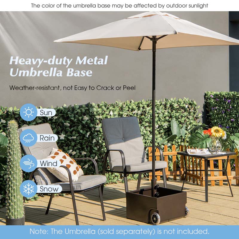 Eletriclife 150 Pounds Patio Umbrella Base Stand Wheels Planter Outdoor