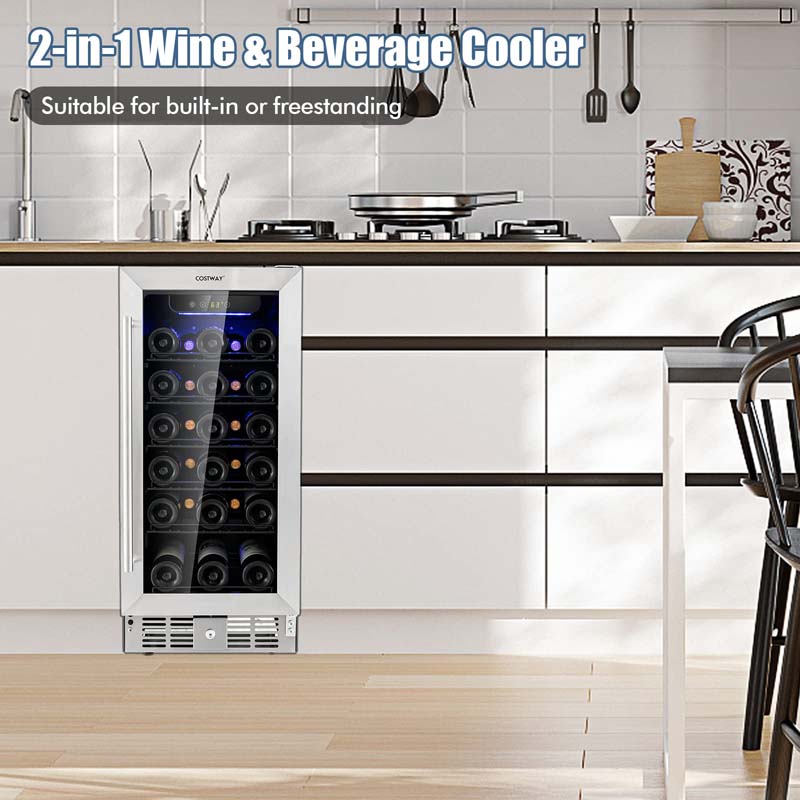 Eletriclife 15 Inch 30-Bottle Wine Cooler with Temperature Memory