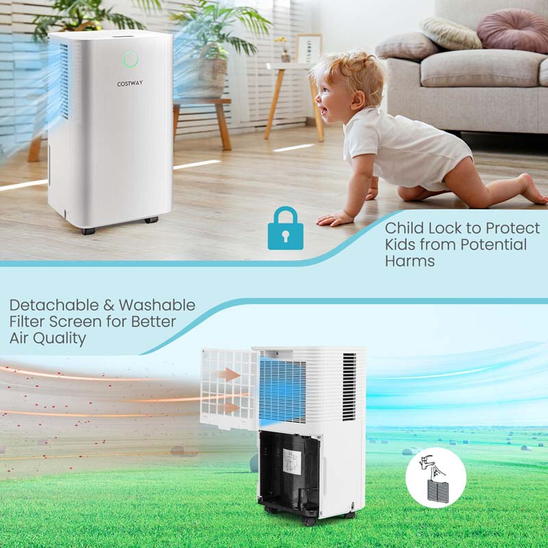 Eletriclife 1750 Sq. Ft 32 Pints Dehumidifier with Auto Defrost and 24H Timer