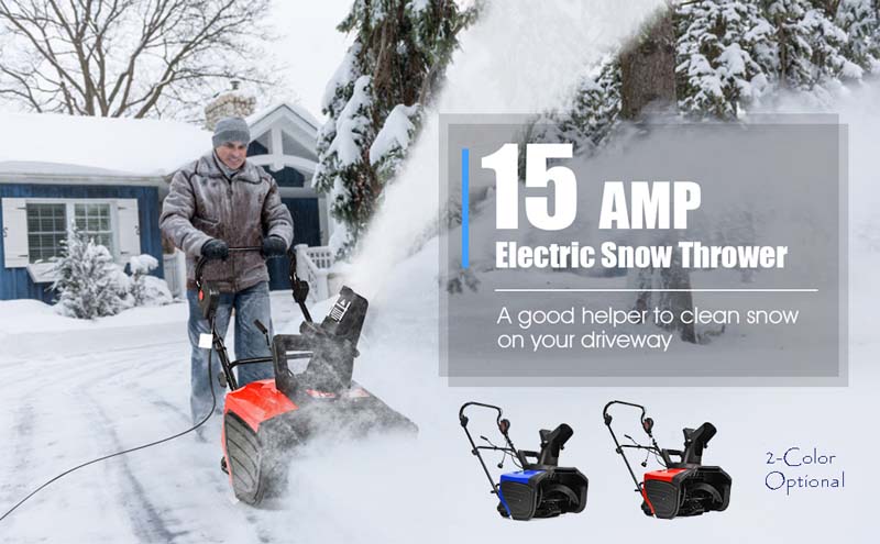 Eletriclife 18-inch 15 Amp Snow Thrower Corded Snow Blower