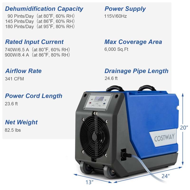 Eletriclife 180 PPD Portable Commercial Dehumidifier