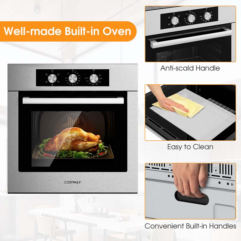 Eletriclife 24 Inch Single Wall Oven 2.47Cu.ft with 5 Cooking Modes