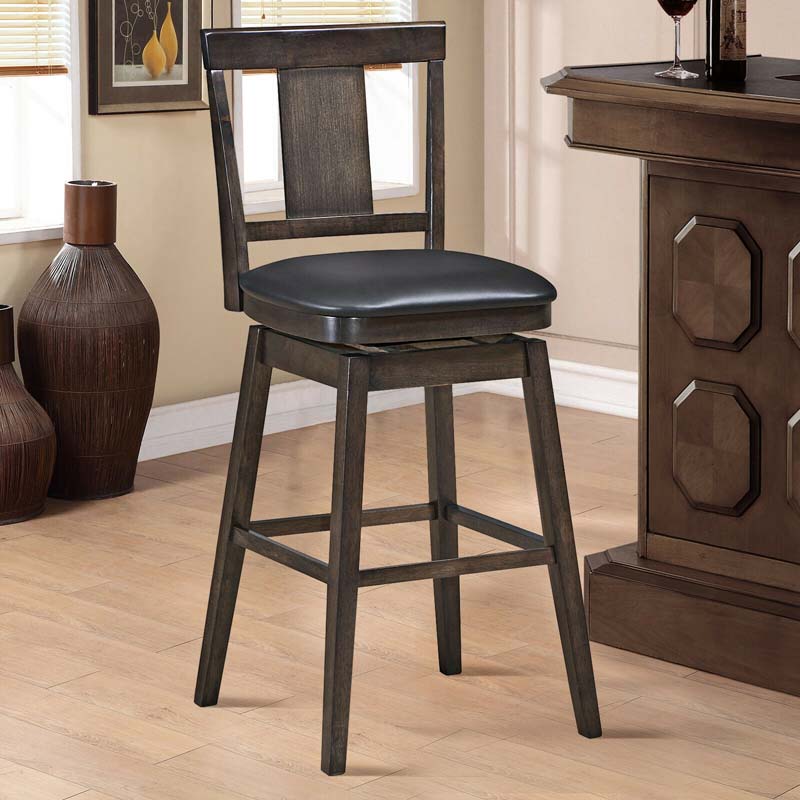 Eletriclife 360 Degree Swivel Classic Wooden Counter Height Bar Stool