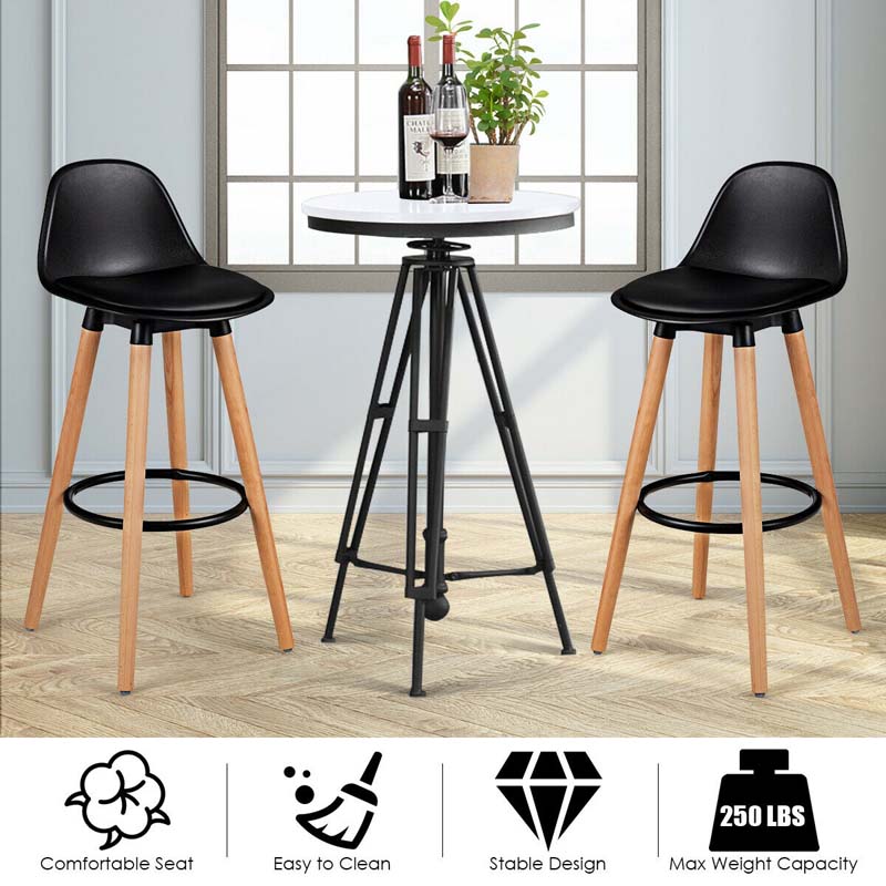 Eletriclife 2 Pieces Mid-Century Barstool 28.5 Inch Dining Pub Chairs