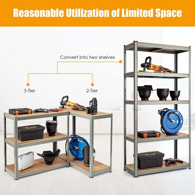 Large Storage Space: 36" x 16" x 72" storage shelf load capacity on leveling feet can hold up to 400 lbs per shelf (when evenly distributed and on a level surface). Meet your large capacity Storage needs, bring you a tidy and organized space with a comfortable space.