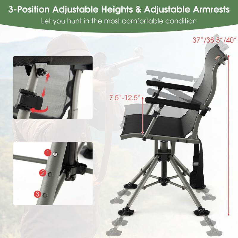 Eletriclife 360 Degree Silent Swivel Hunting Chair