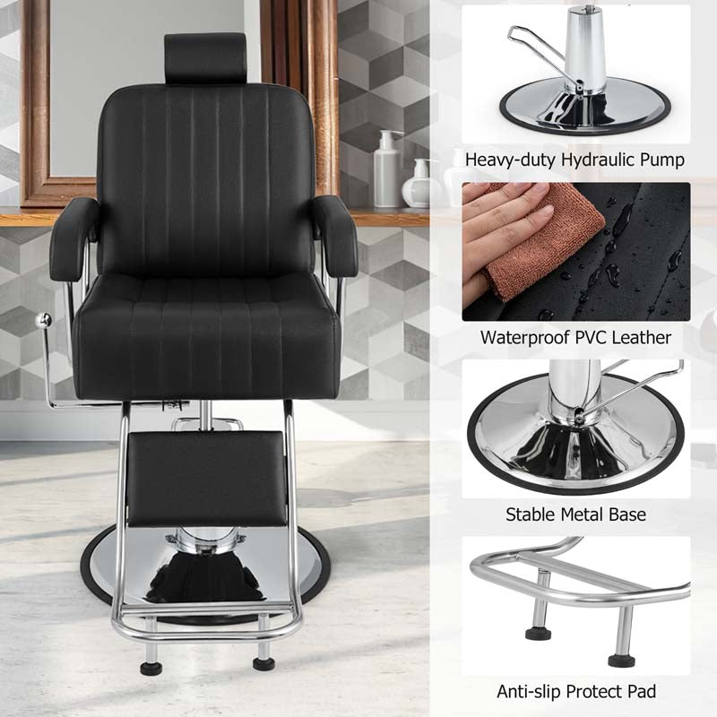 Eletriclife 360 Degrees Swivel Salon Hydraulic Barber Chair with Adjustable Headrest