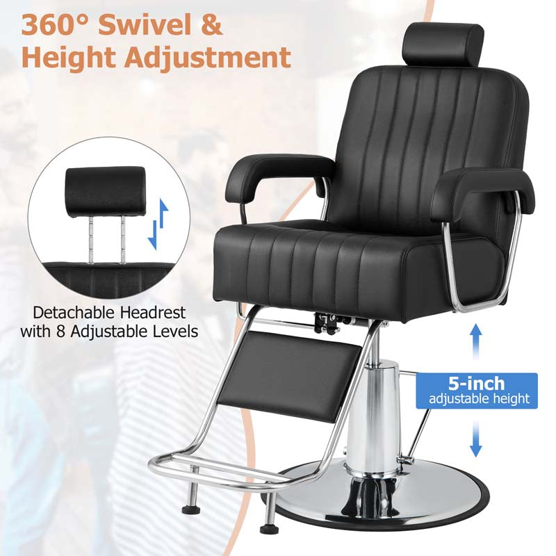 Eletriclife 360 Degrees Swivel Salon Hydraulic Barber Chair with Adjustable Headrest