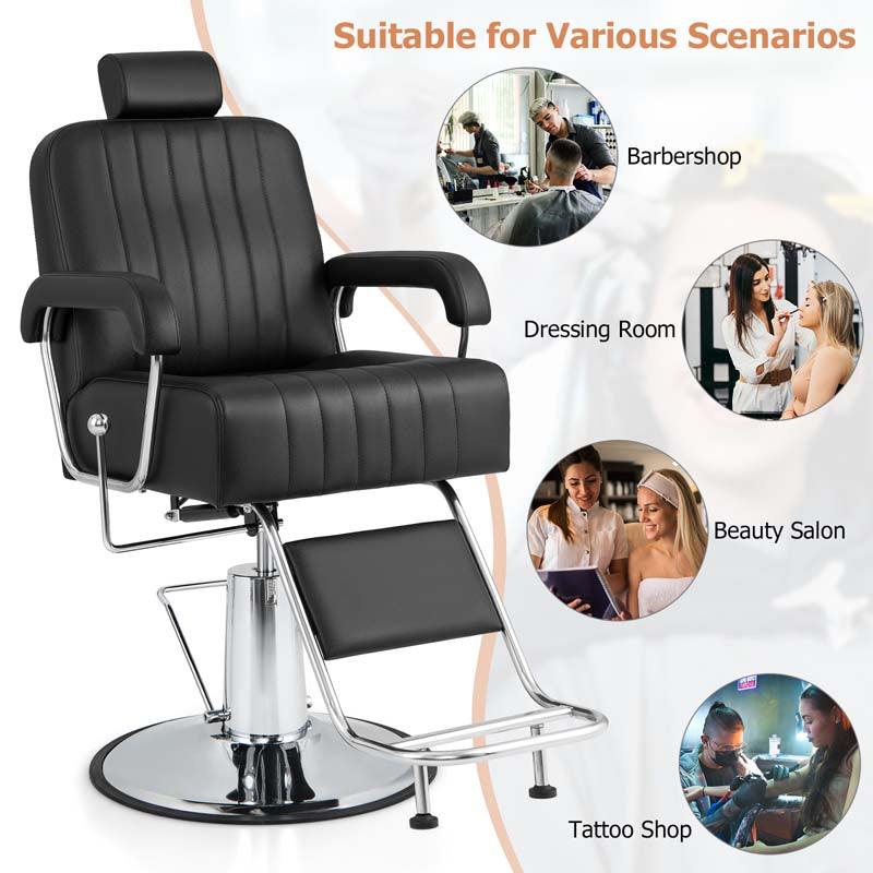 Eletriclife 360 Degrees Swivel Salon Hydraulic Barber Chair with Adjustable Headrest