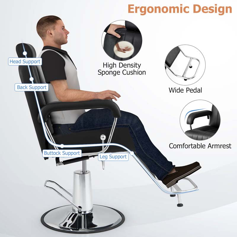 Eletriclife 360 Degrees Swivel Salon Hydraulic Barber Chair with Adjustable Headrest