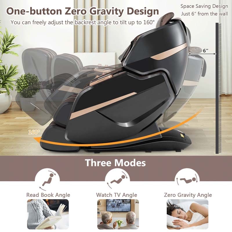 Eletriclife 3D Double SL-Track Full Body Zero Gravity Massage Chair with Heat Roller