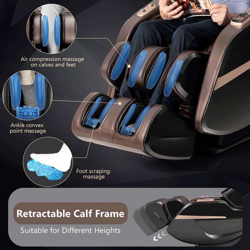 Eletriclife 3D Double SL-Track Full Body Zero Gravity Massage Chair with Heat Roller