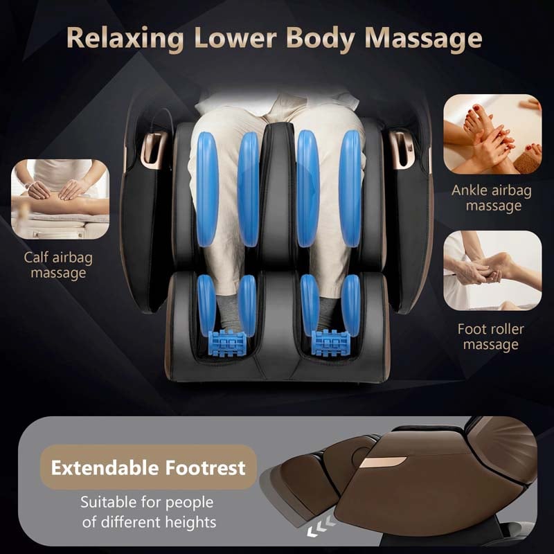 Eletriclife 3D SL-Track Electric Full Body Zero Gravity Shiatsu Massage Chair with Heat