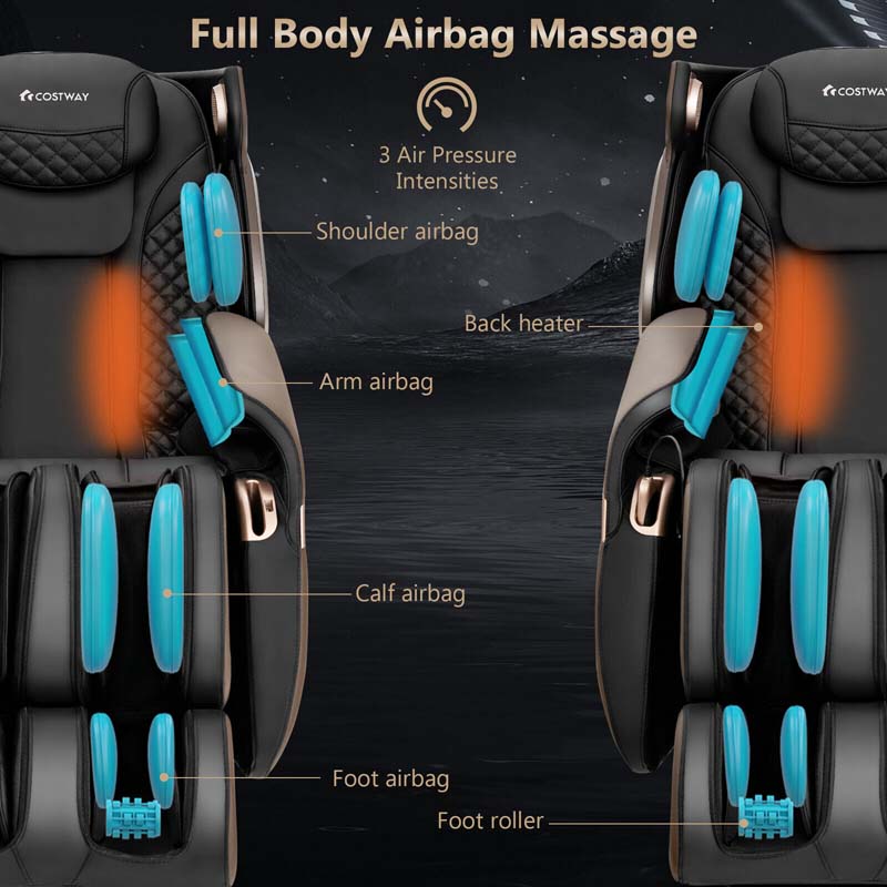 Eletriclife 3D SL-Track Electric Full Body Zero Gravity Shiatsu Massage Chair with Heat