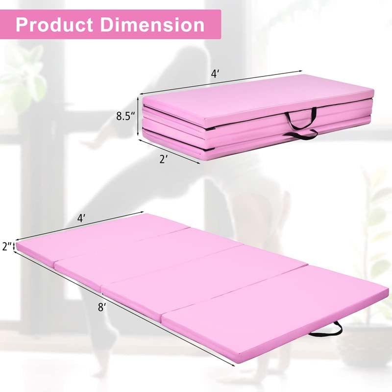 Eletriclife 4-Panel Folding Gymnastics Mat with Carrying Handles