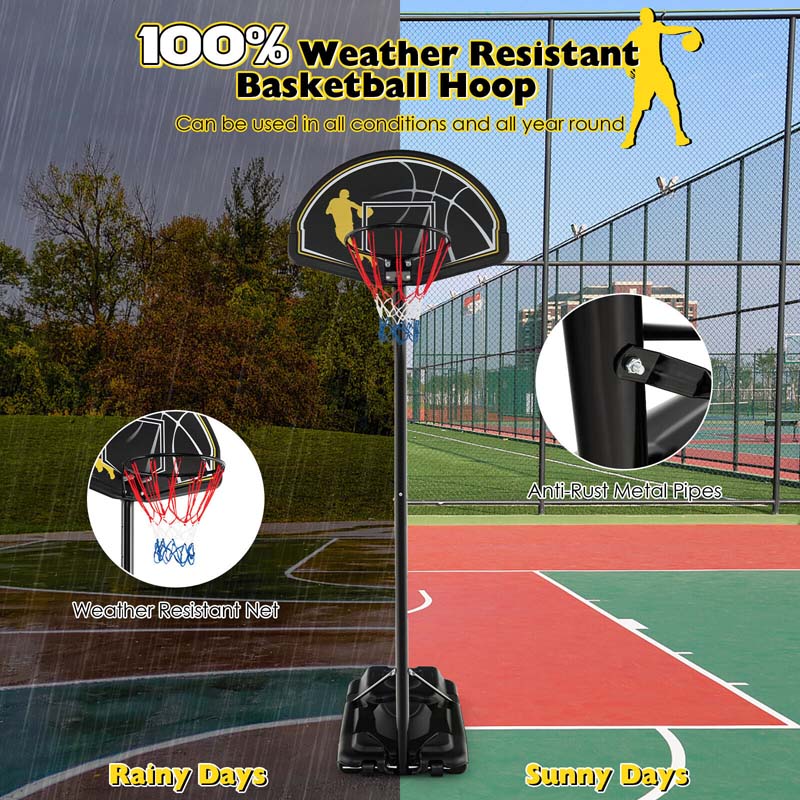 Eletriclife 4.25-10 Feet Portable Adjustable Basketball Goal Hoop System