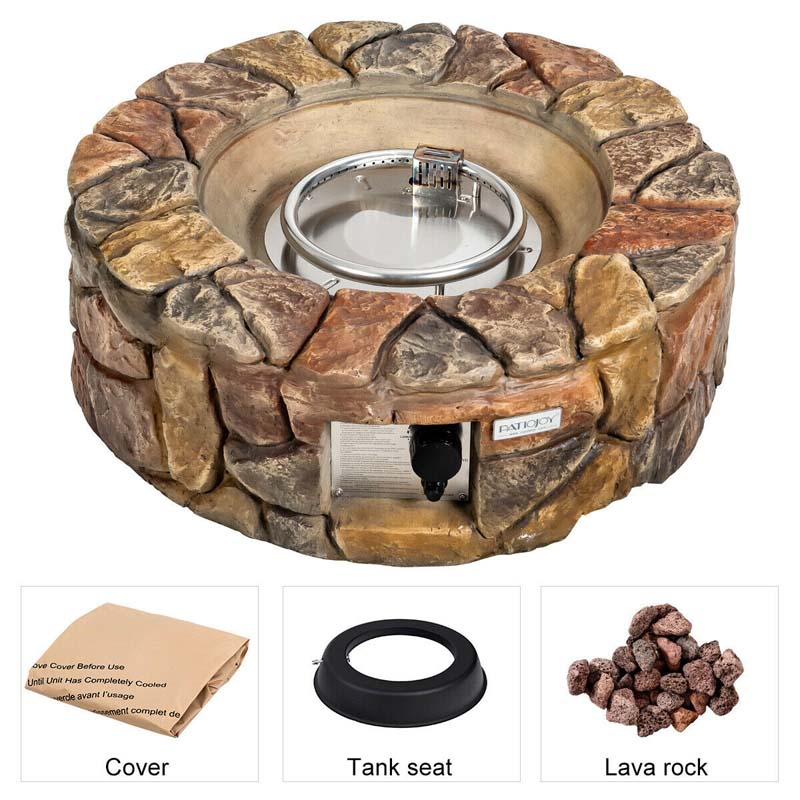 Eletriclife 40000 BTU Stone Gas Fire Stove Pit