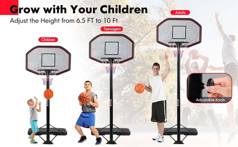 Eletriclife 43 Inch Indoor Outdoor Height Adjustable Basketball Hoop
