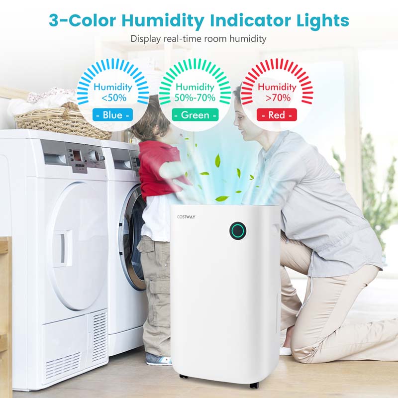 Eletriclife 4500 Sq. Ft Dehumidifier with 5 Modes and 3-Color Indicator Light