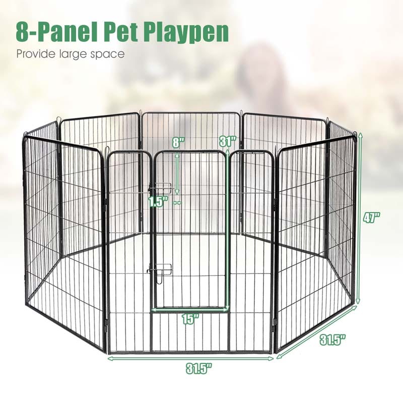 Eletriclife 48 inch Heavy Duty Pet Playpen Dog Fence with Door