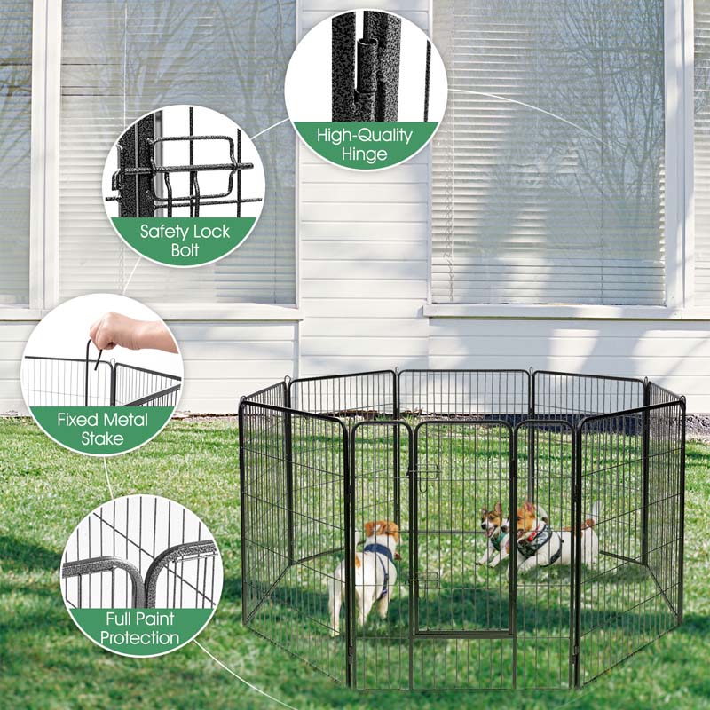 Eletriclife 48 inch Heavy Duty Pet Playpen Dog Fence with Door