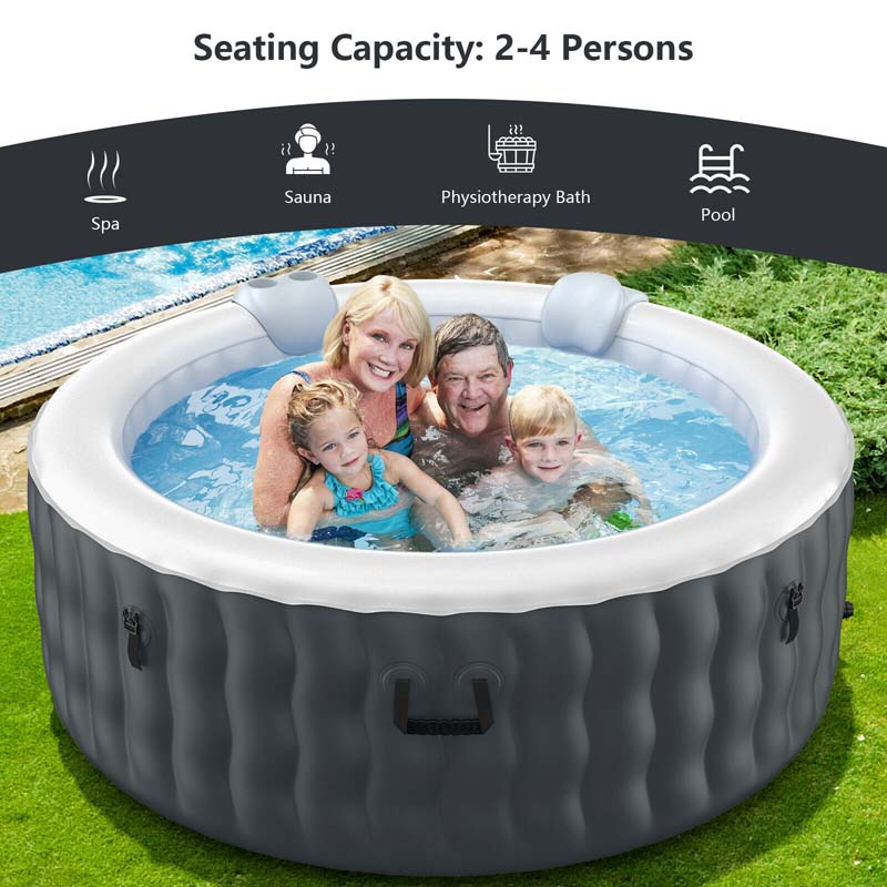 Eletriclife 4 Person Inflatable Hot Tub Spa with 108 Massage Bubble Jets