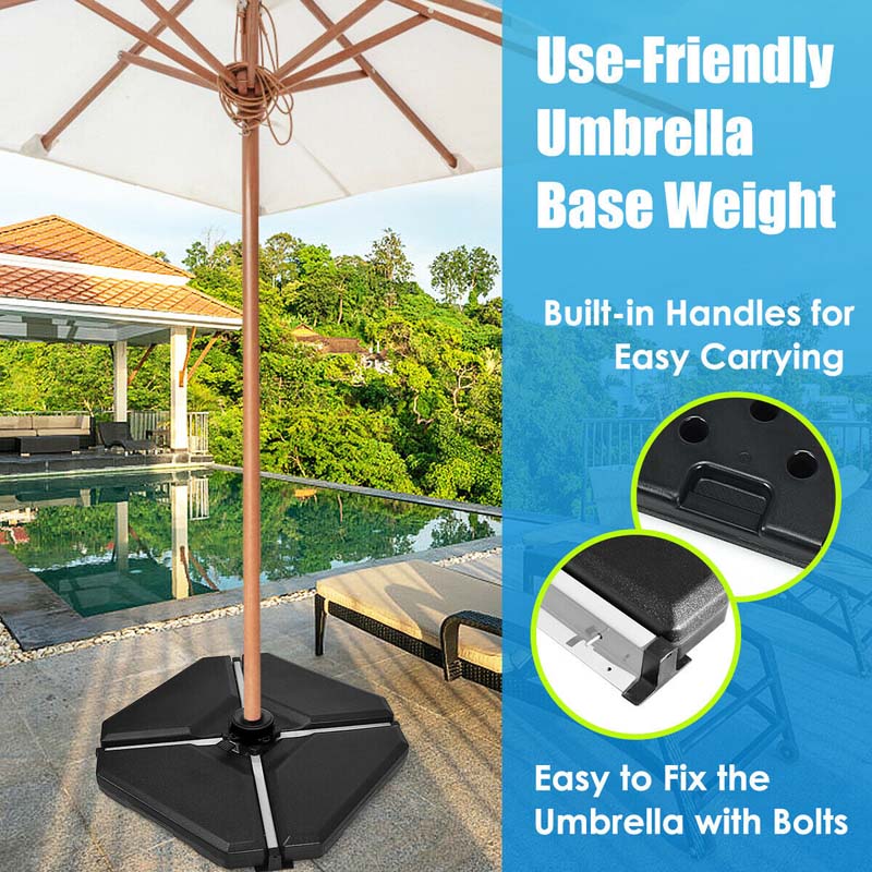 Eletriclife 4 Pieces 195 lbs Patio Cantilever Offset Umbrella Base Weight Sand