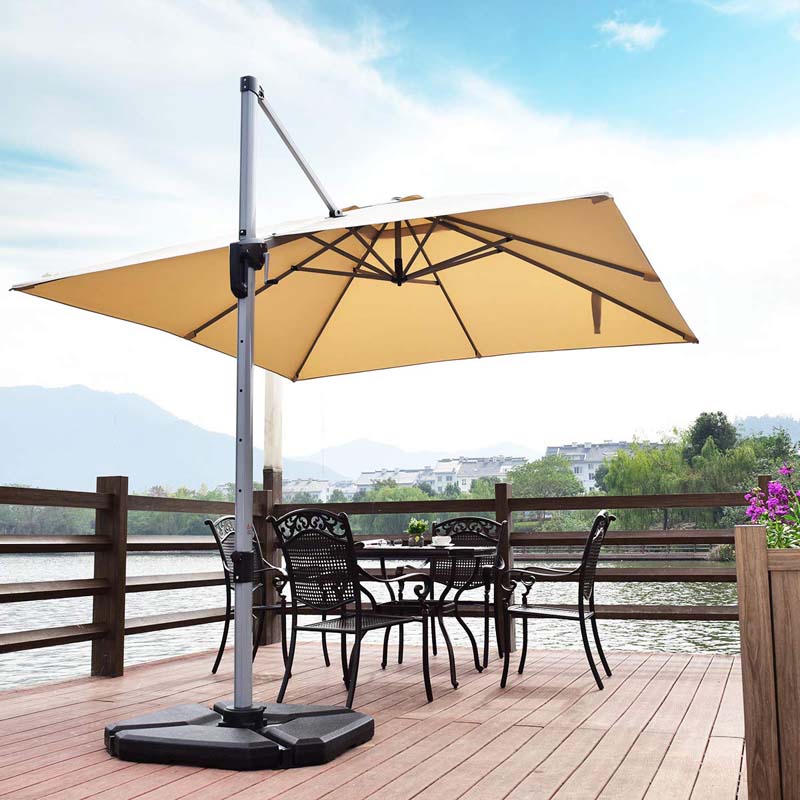 Eletriclife 4 Pieces 195 lbs Patio Cantilever Offset Umbrella Base Weight Sand