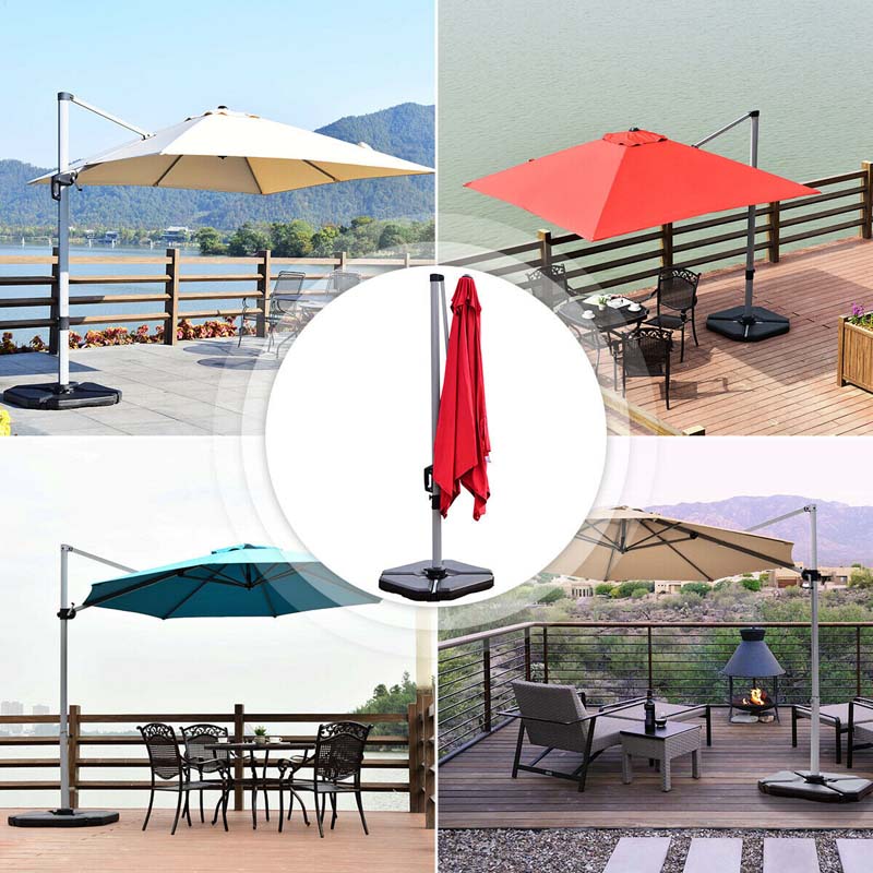 Eletriclife 4 Pieces 195 lbs Patio Cantilever Offset Umbrella Base Weight Sand