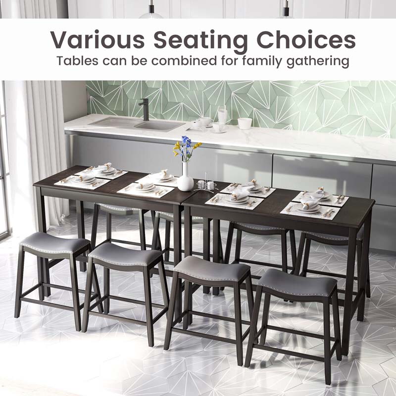 Eletriclife 5-Piece Dining Set with 4 Upholstered Stools