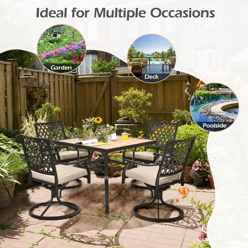 Eletriclife 5-Piece Outdoor Patio Dining Set with Soft Cushions