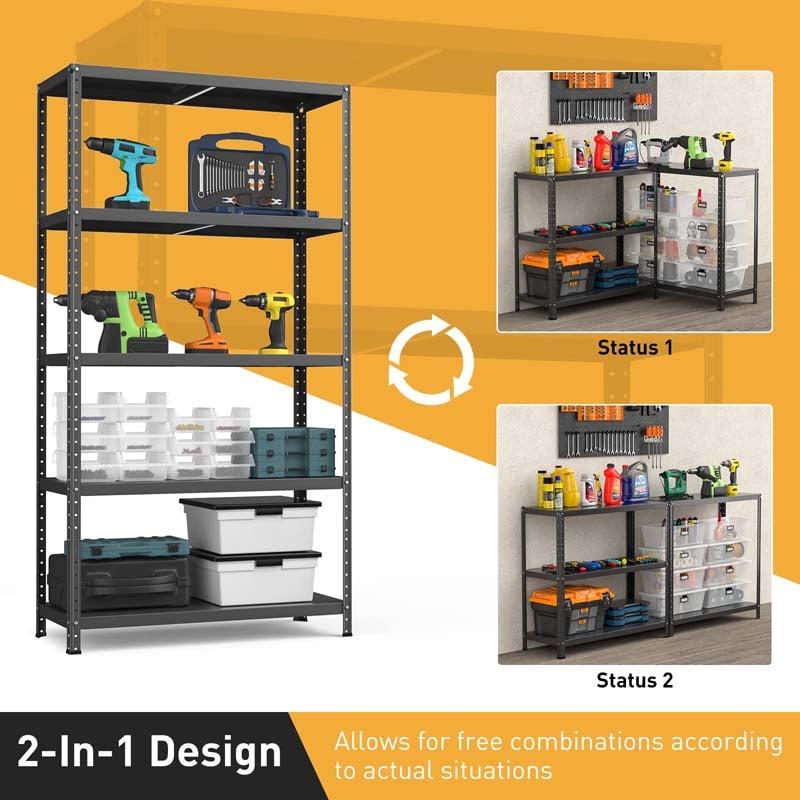 Chairliving 5-tier Heavy Duty Metal Storage Shelving Unit Adjustable Garage Storage Utility Rack Multi-Use Shelf Organizer 39" x 16" x 74"
