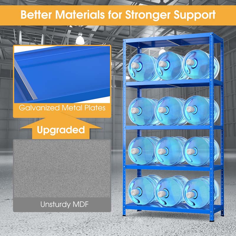 Eletriclife 5-Tier Metal Utility Storage Rack for Free Combination Blue