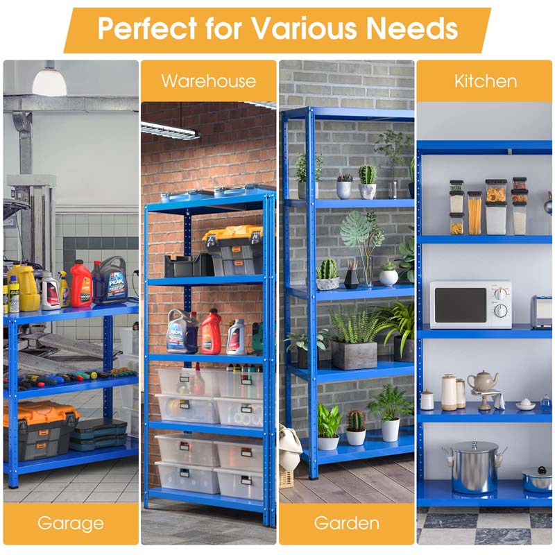 Eletriclife 5-Tier Metal Utility Storage Rack for Free Combination Blue