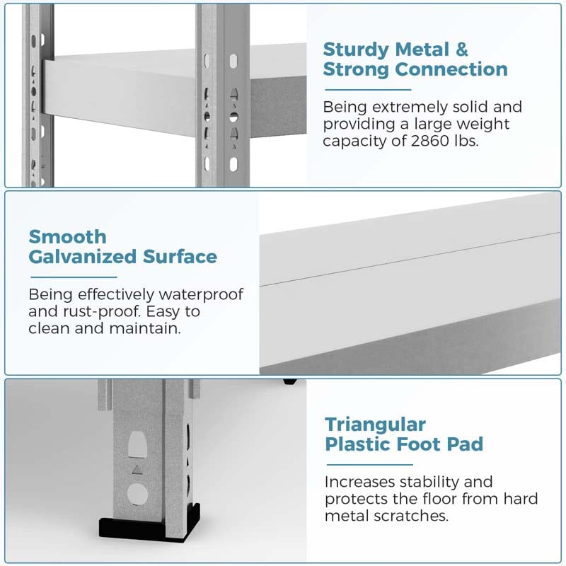 Eletriclife 5-tier Metal Adjustable Garage Storage Utility Shelves