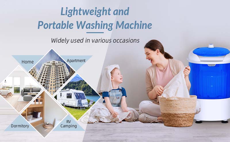 Eletriclife 5.5 lbs Portable Semi Auto Washing Machine for Small Space