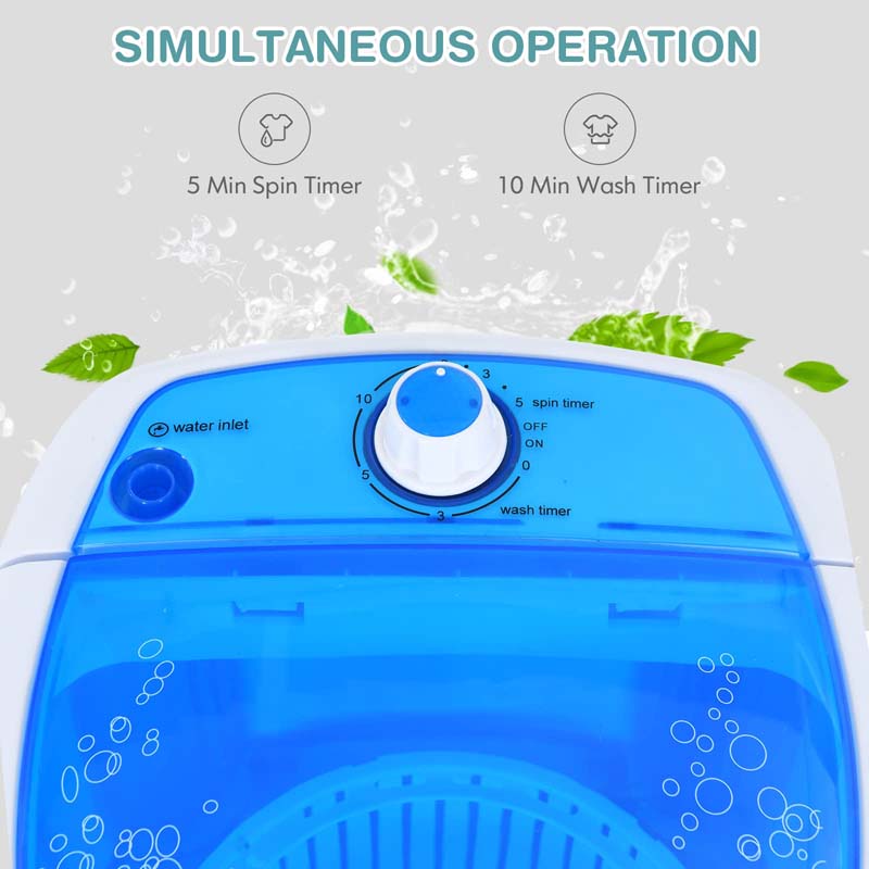 Eletriclife 5.5 lbs Portable Semi Auto Washing Machine for Small Space