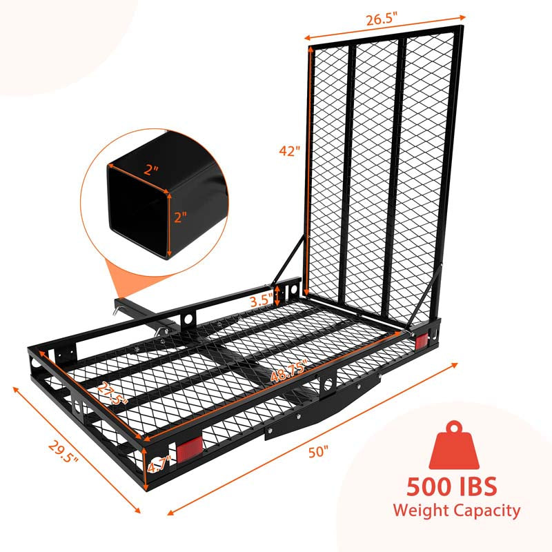 Eletriclife 500 LBS Heavy-Duty Folding Hitch Mount Wheelchair Carrier