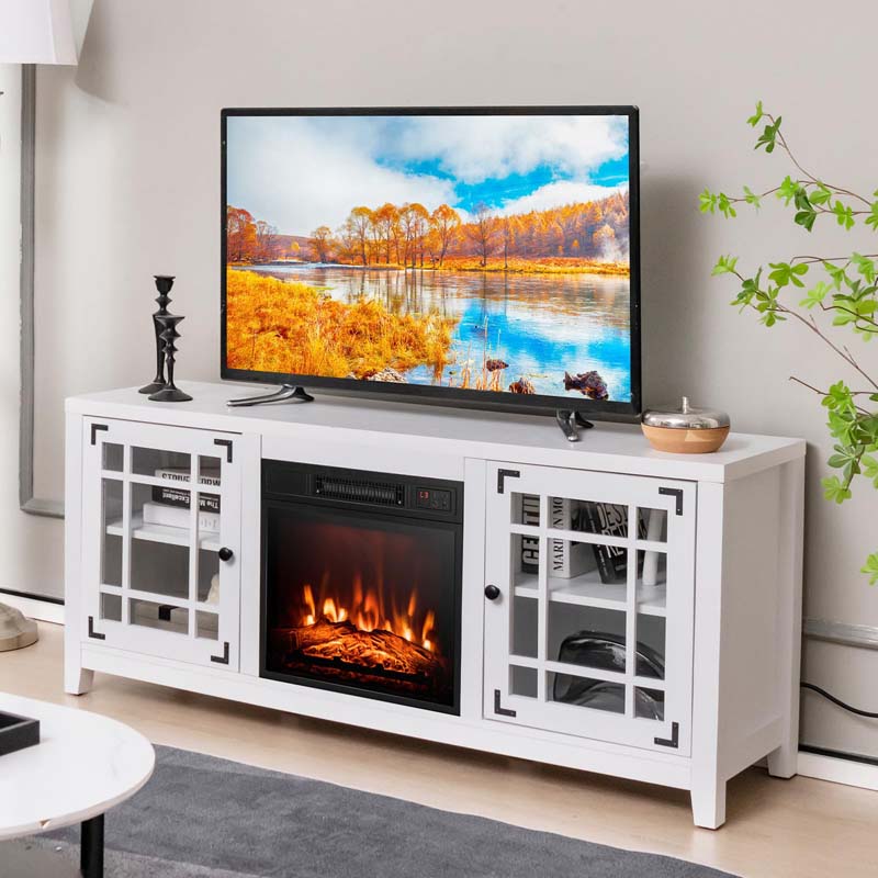 Eletriclife 58 Inch TV Stand with 18 Inches Fireplace Insert
