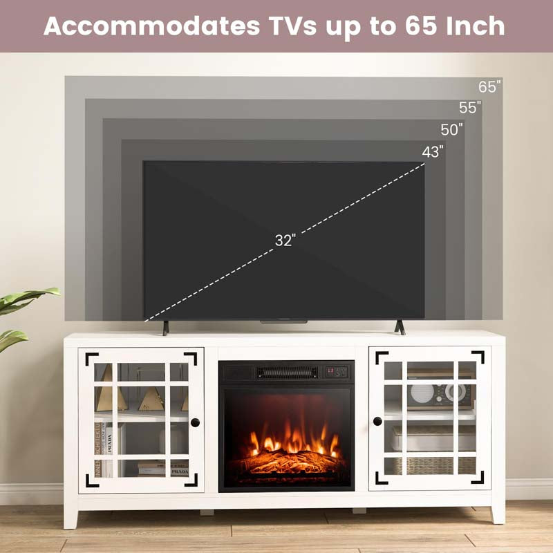 Eletriclife 58 Inch TV Stand with 18 Inches Fireplace Insert
