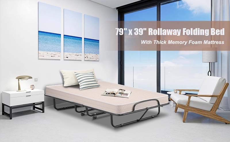 Eletriclife 5 Inch Memory Foam Rollaway Guest Bed