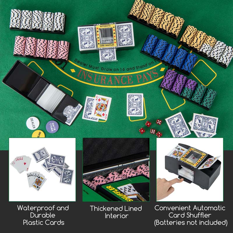 Eletriclife 600-Piece Poker Chip Set 14 Gram Claytec Chips with Carrying Case