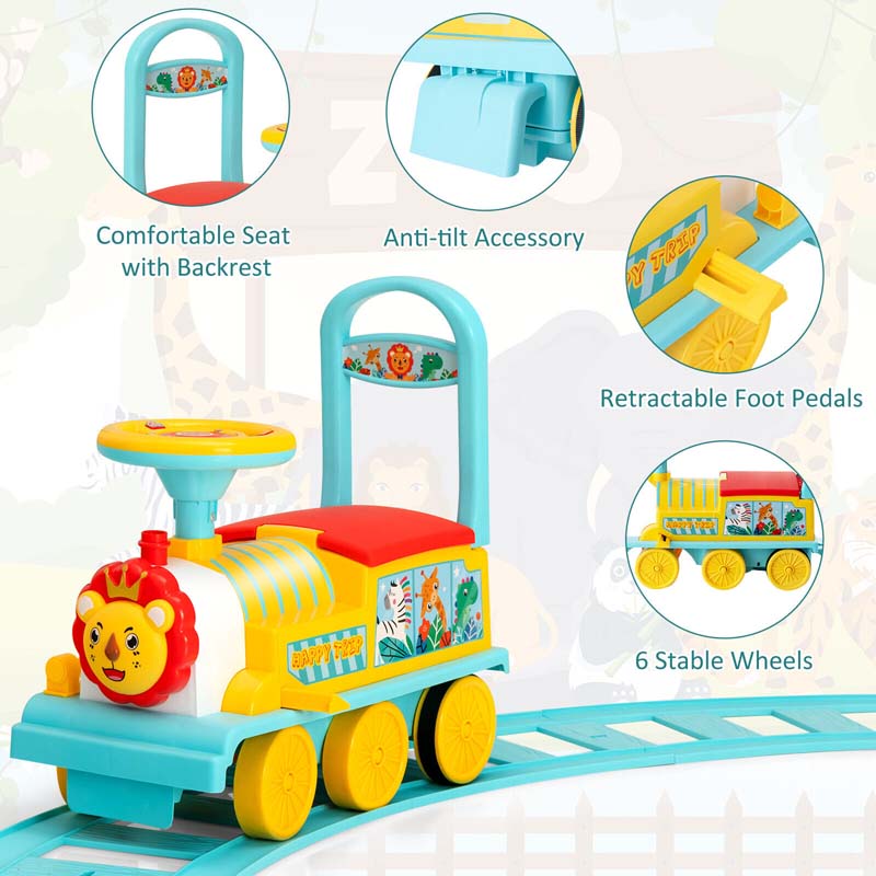 Eletriclife 6V Electric Kids Ride On Train Motorized Train Toy Blue