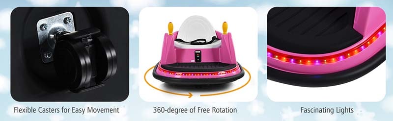 Eletriclife 6V Kids Ride On Bumper Car 360-Degree Spin Race Toy