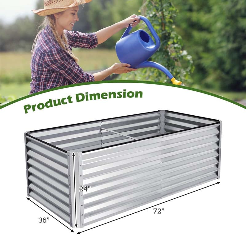 Eletriclife 6 x 3 x 2 Feet Rustproof Metal Planter Box with Ground Stakes